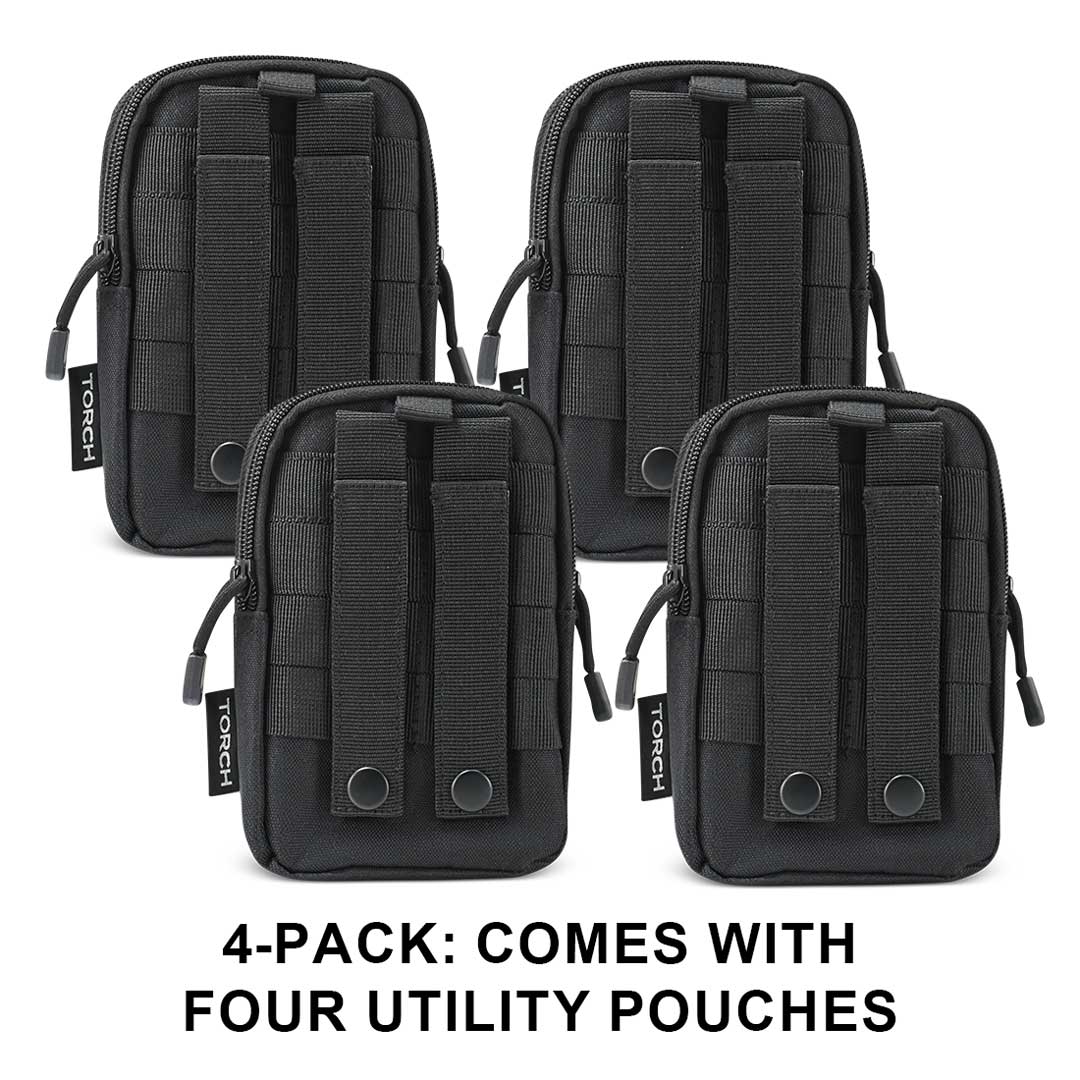 TORCH EDC Gear - Molle Medical Pouch | BLACK 4-PACK