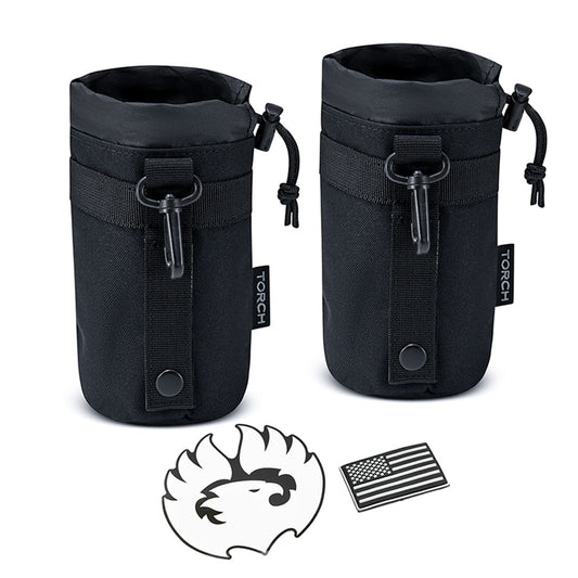 TORCH EDC MOLLE Water Bottle Holder – Hydration Pouch | BLACK 2-PACK
