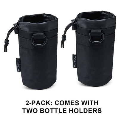 TORCH EDC Gear - Molle Bottle Holder | BLACK 2-PACK