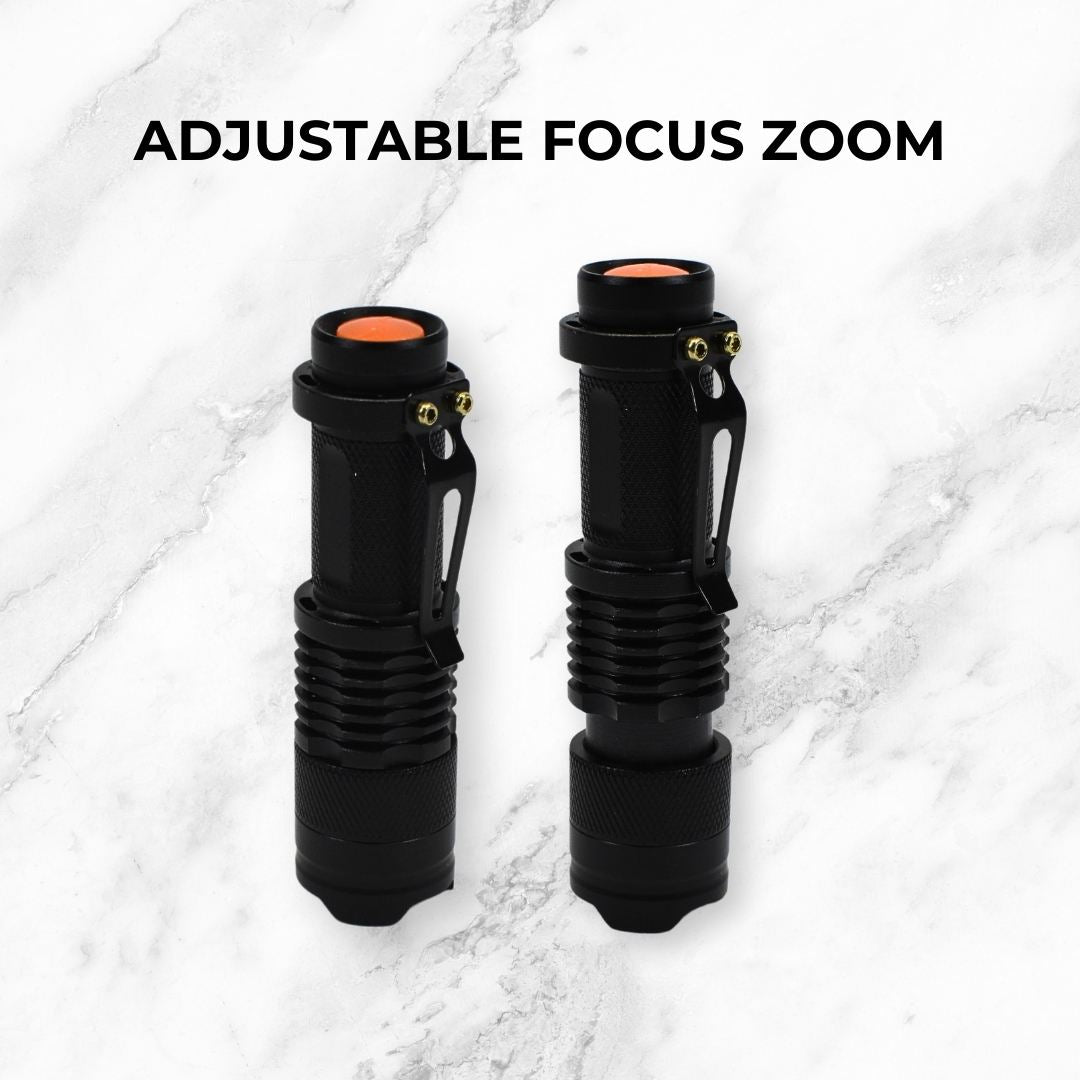 EDC Zoom LED Flashlight with Clip | 1200 LUMENS